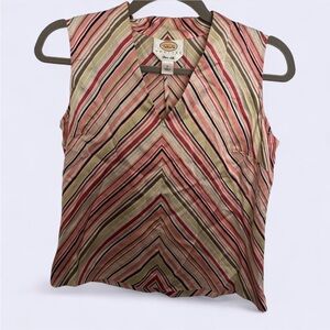 Talbots Multicolor Striped Sleeveless Blouse